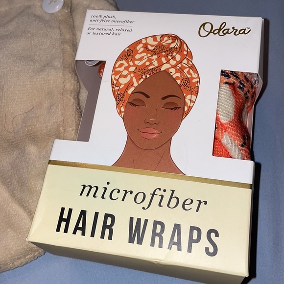 Odara 2 duo hair microfiber hair towel wraps with button closure dry hair travel - Picture 3 of 3
